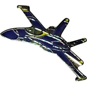 F/A-18 Hornet Hat, Lapel, Brooch Pin – 1-1/4" x 5/8", Blue/Yellow Enamel